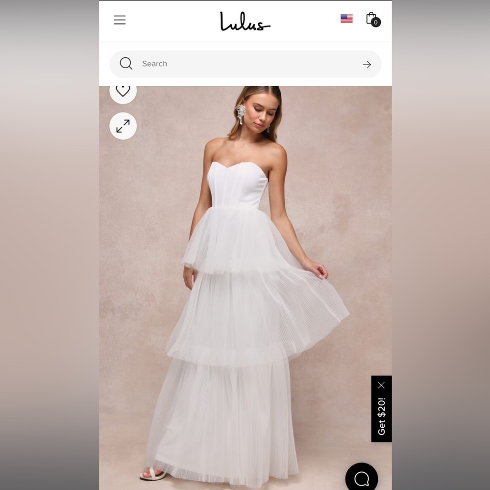 Lulus Exquisite Enchantment White Tulle Tiered Strapless Gown - Picture 4 of 4